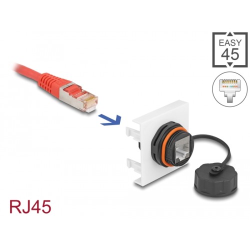 Delock Easy 45 Module Network RJ45 Cat.6A, 45 x 45 mm