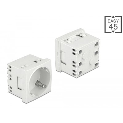 Delock Easy 45 Grounded Power Socket with a 45° arrangement extendable 45 x 45 mm