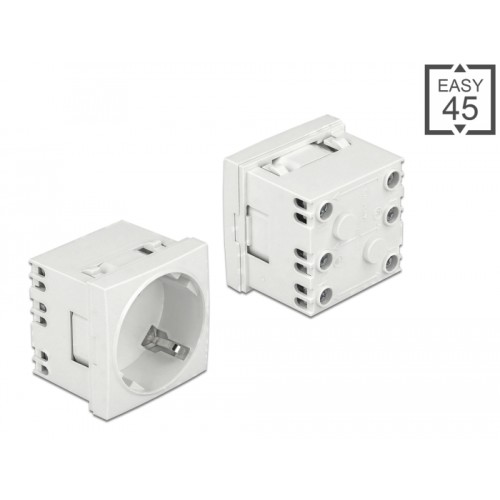 Delock Easy 45 Grounded Power Socket with a 45° arrangement extendable 45 x 45 mm