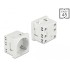 Delock Easy 45 Grounded Power Socket with a 45° arrangement extendable 45 x 45 mm