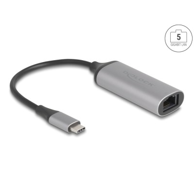 Delock USB Type-C™ Network Adapter 5 Gigabit LAN 1 x RJ45