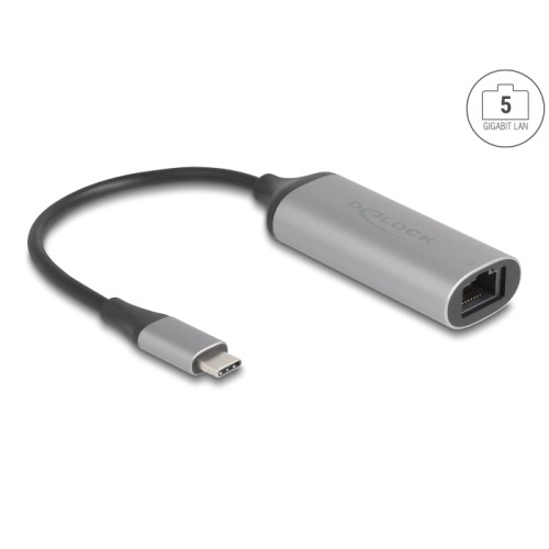 Delock USB Type-C™ Network Adapter 5 Gigabit LAN 1 x RJ45