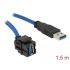 Delock Keystone Module USB 5 Gbps type-A female 250° to type-A male with 1.5 m cable black