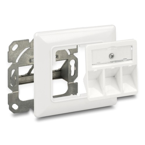Delock Keystone Wall Outlet 3 port compact
