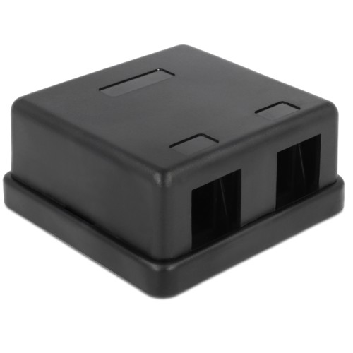Delock Keystone Surface Mounted Box 2 Port black