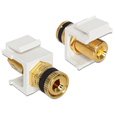 Delock Keystone module binding post  thread nut black / white