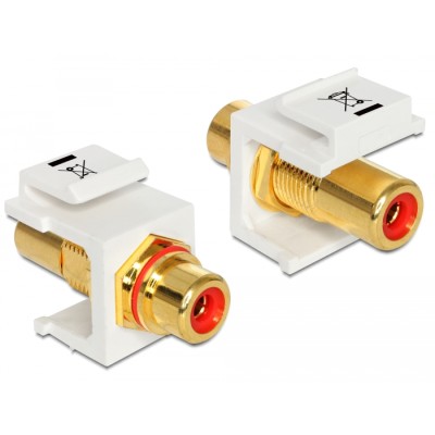 Delock Keystone Module RCA female  RCA female gold plated red / white