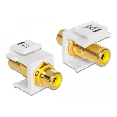 Delock Keystone Module RCA female  RCA female gold plated yellow / white