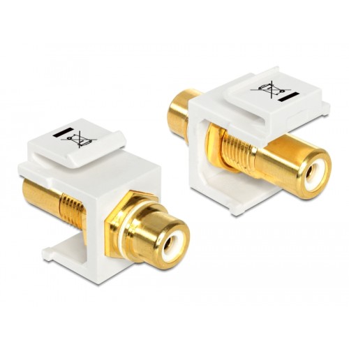 Delock Keystone Module RCA female  RCA female gold plated white / white