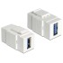 Delock Keystone Module USB 5 Gbps Type-A female to Type-A female white