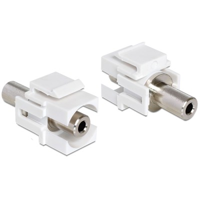 Delock Keystone Module stereo jack female 3.5 mm 3 pin to stereo jack female 3.5 mm 3 pin white