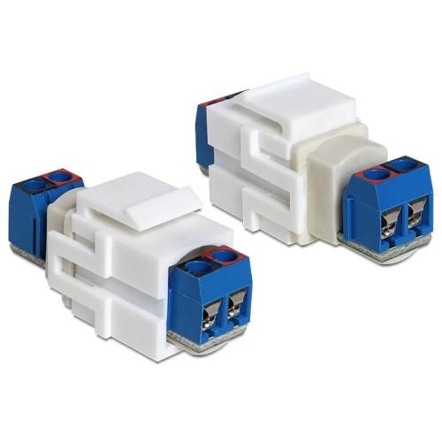 Delock Keystone Module 2 pin terminalblock  terminalblock white