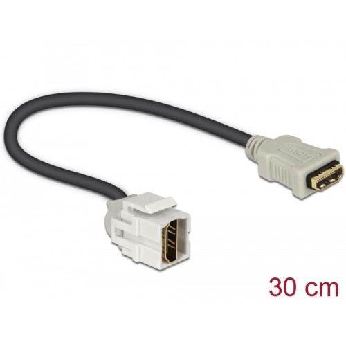 Delock Keystone Module HDMI female 250°  HDMI female with cable white