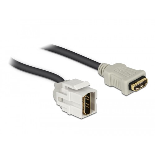 Delock Keystone Module HDMI female 250°  HDMI female with cable white