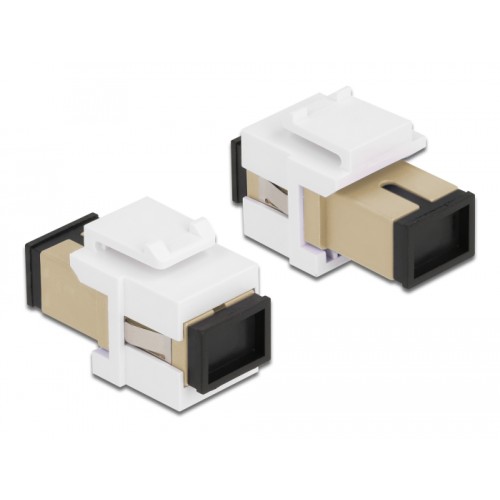 Delock Keystone Module SC Simplex female to SC Simplex female beige / white