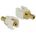 Delock Keystone Module stereo jack female 3.5 mm 3 pin  stereo jack female 3.5 mm 3 pin gold plated white
