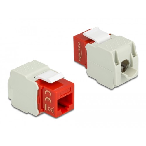 Delock Keystone Module RJ45 jack  LSA Cat.6 UTP red