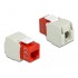 Delock Keystone Module RJ45 jack  LSA Cat.6 UTP red