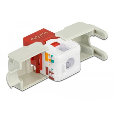 Delock Keystone Module RJ45 jack  LSA Cat.6 UTP red 2