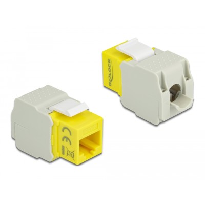 Delock Keystone Module RJ45 jack  LSA Cat.6 UTP yellow