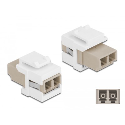 Delock Keystone Module LC Duplex female to LC Duplex female beige / white