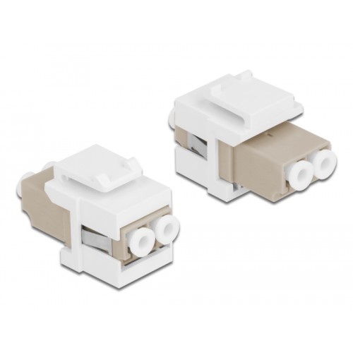 Delock Keystone Module LC Duplex female to LC Duplex female beige / white