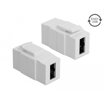 Delock Keystone module EASY-USB 2.0 A female > EASY-USB 2.0 A female white