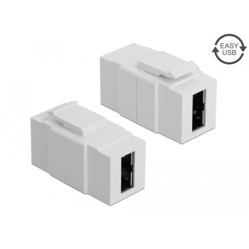 Delock Keystone module EASY-USB 2.0 A female  EASY-USB 2.0 A female white