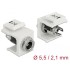 Delock Keystone Module DC 5.5 x 2.1 mm female white