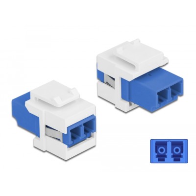Delock Keystone Module LC Duplex female to LC Duplex female blue / white