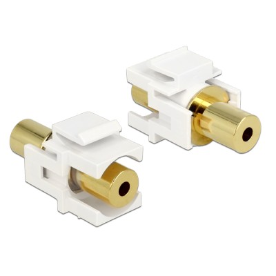 Delock Keystone Module stereo jack female 3.5 mm 4 pin  stereo jack female 3.5 mm 4 pin gold plated white