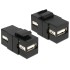 Delock Keystone Module USB 2.0 A female  USB 2.0 A female black