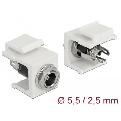 Delock Keystone Module DC 5.5 x 2.5 mm female white