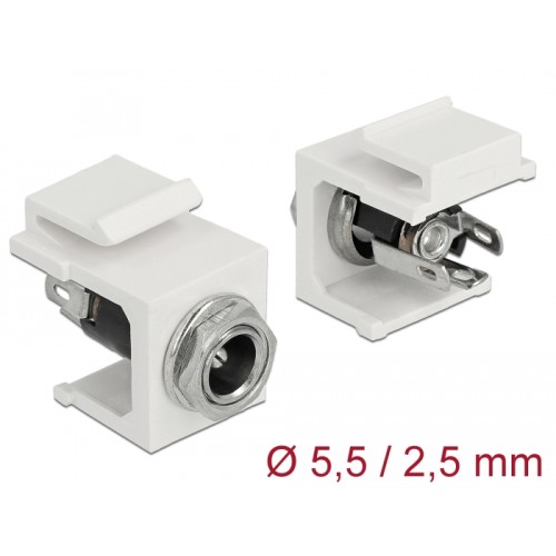 Delock Keystone Module DC 5.5 x 2.5 mm female white