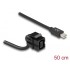 Delock Keystone Module mini DisplayPort female 110°  mini DisplayPort male with cable black