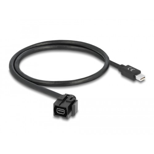 Delock Keystone Module mini DisplayPort female 110°  mini DisplayPort male with cable black