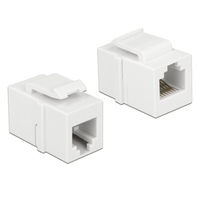 Delock Keystone Module RJ12 female > RJ12 female Cat.3 white