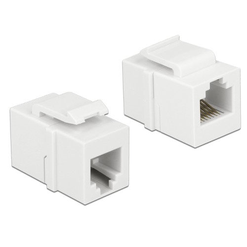 Delock Keystone Module RJ12 female > RJ12 female Cat.3 white