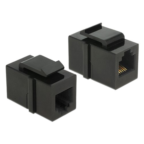Delock Keystone Module RJ12 female > RJ12 female Cat.3 black