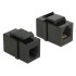 Delock Keystone Module RJ12 female > RJ12 female Cat.3 black