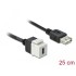 Delock Keystone Module USB 2.0 C female > USB 2.0 A female with cable