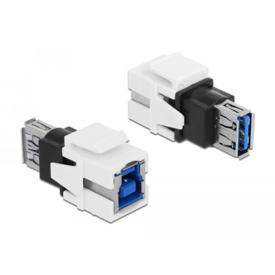 Delock Keystone Module USB 3.0 A female > USB 3.0 B female white 2