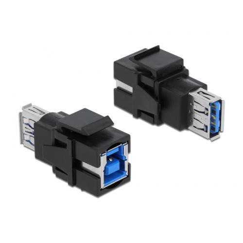 Delock Keystone Module USB 3.0 A female > USB 3.0 B female black