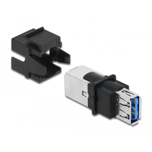 Delock Keystone Module USB 3.0 A female > USB 3.0 B female black