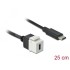 Delock Keystone Module USB 5 Gbps Type-C™ female to USB Type-C™ male with cable 25 cm