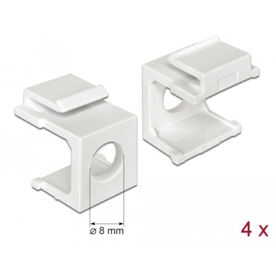 Delock Keystone cover white with 8 mm hole 4 pieces