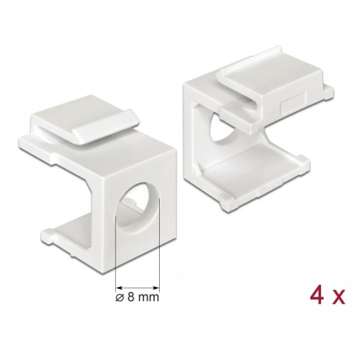 Delock Keystone cover white with 8 mm hole 4 pieces
