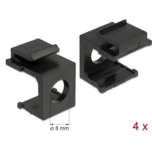 Delock Keystone cover black with 8 mm hole 4 pieces