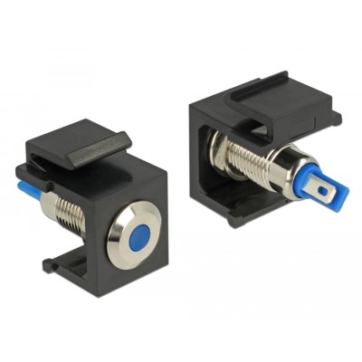 Delock Keystone LED blue 6 V flat, black