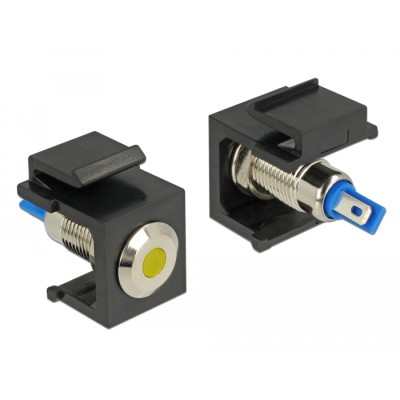 Delock Keystone LED yellow 6 V flat, black